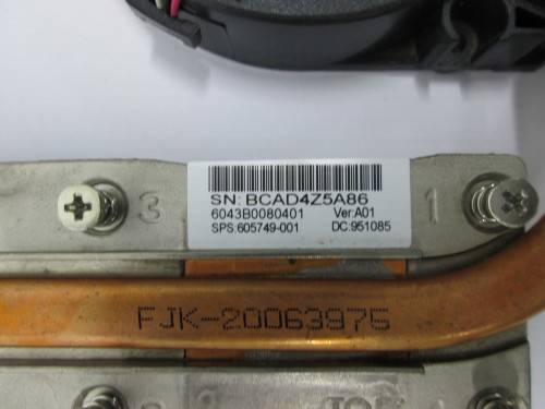 Hp CPU Cooling Fan And Heatsink 605791-001